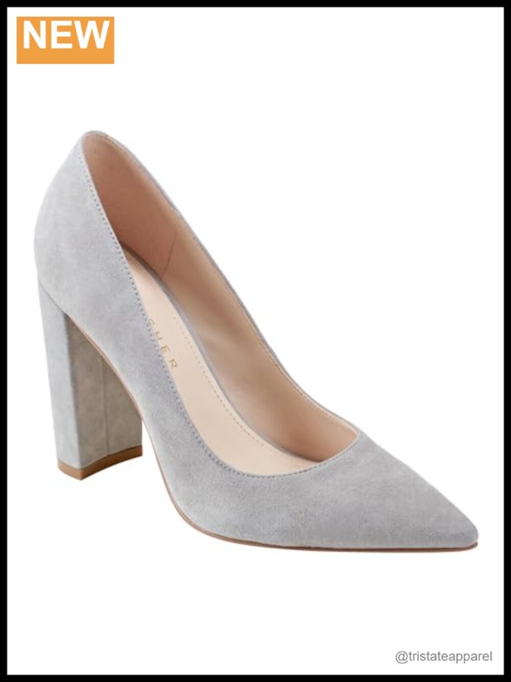 Marc Fisher LTD Abilene Suede Pointy Toe Block Heel Pumps Dress Shoes
